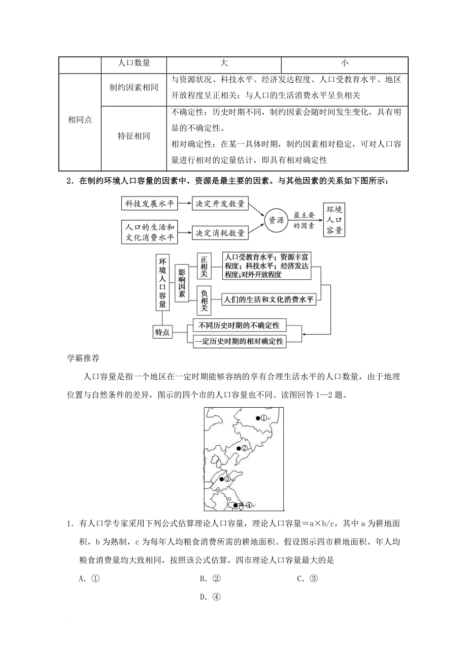高考地理一轮复习 每日一题 环境人口容量 新人教版_第2页