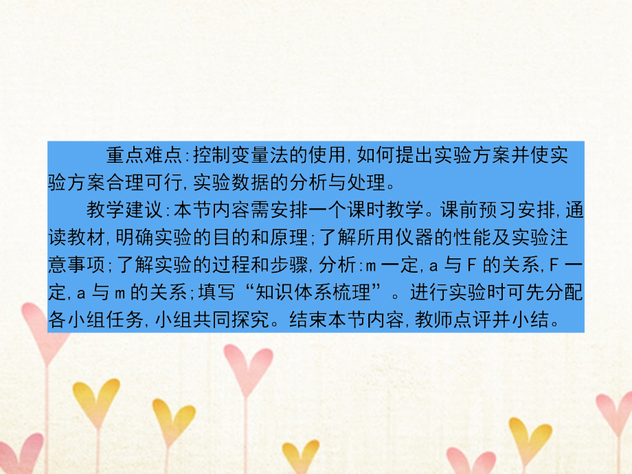 高中物理第四章牛顿运动定律4_2实验探究加速度与力质量的关系课件新人教版必修1_第3页