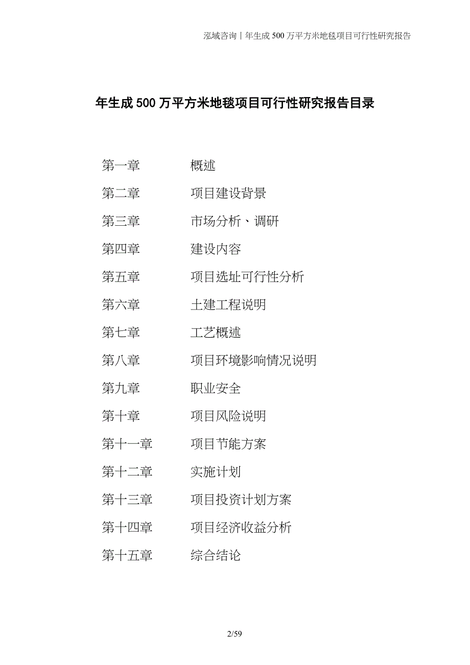 年生成500万平方米地毯项目可行性研究报告_第2页