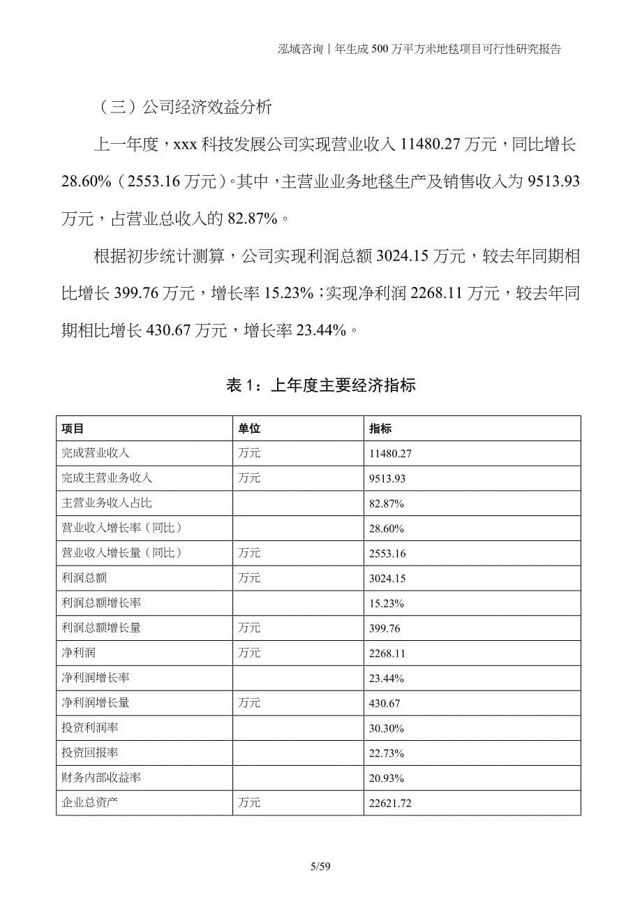 年生成500万平方米地毯项目可行性研究报告_第5页