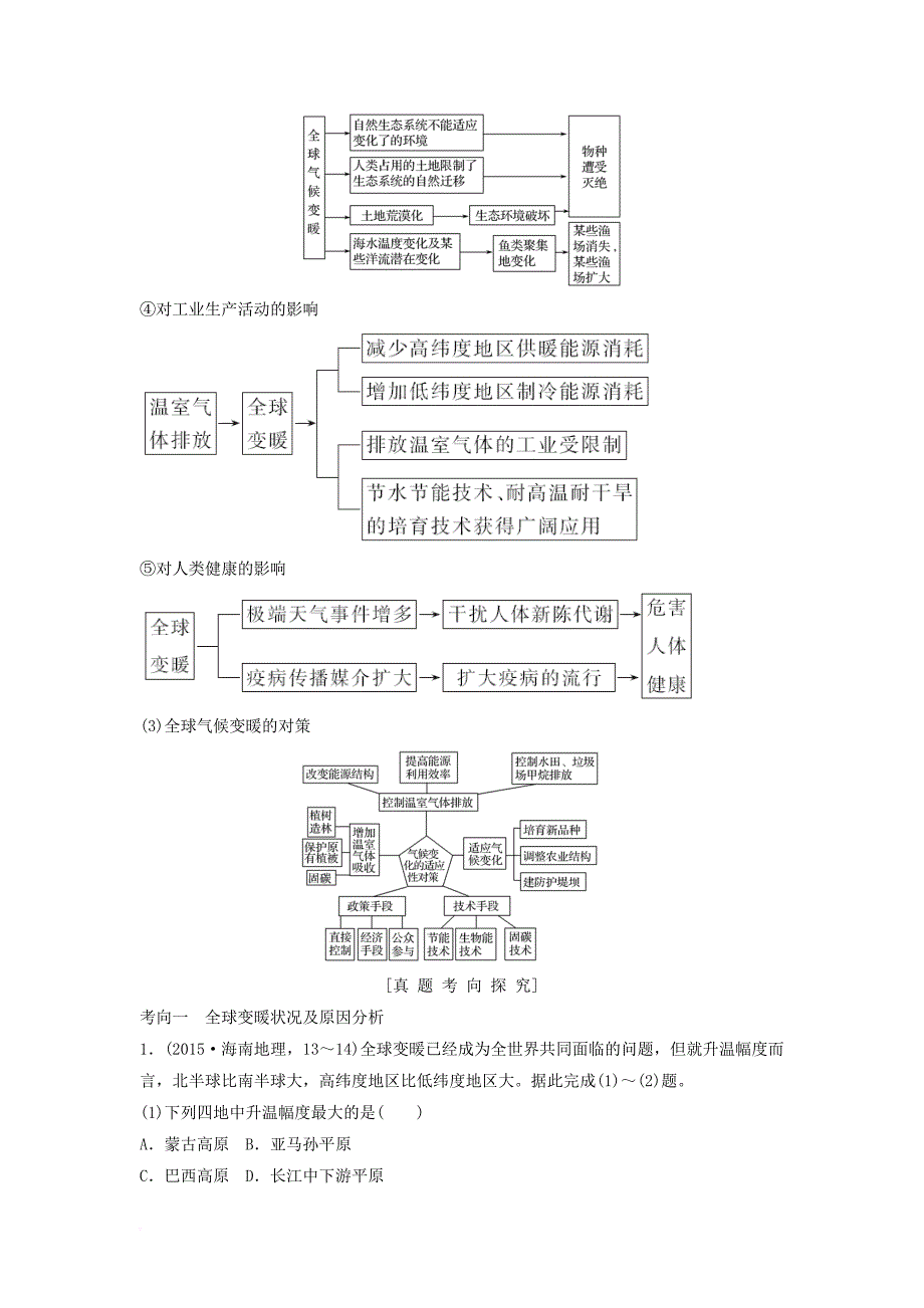 高考地理大一轮复习 专题二 全球气候变化与世界的气候 新人教版_第4页