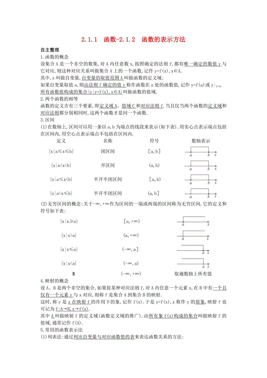 高中数学 第二章 函数 2_1_1 函数 2_1_2 函数的表示方法学习导航学案 新人教b版必修11_第1页