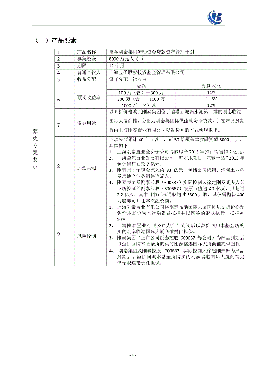 宝圣刚泰集团流动资金贷款客户认购书_第4页