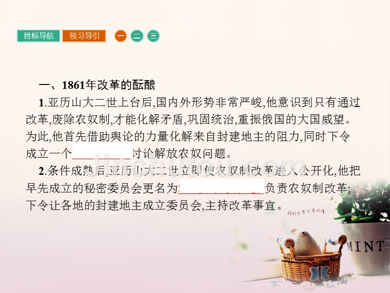 高中历史 第七单元 1861年俄国农奴制改革 7_2 农奴制改革的主要内容课件 新人教版选修1_第3页