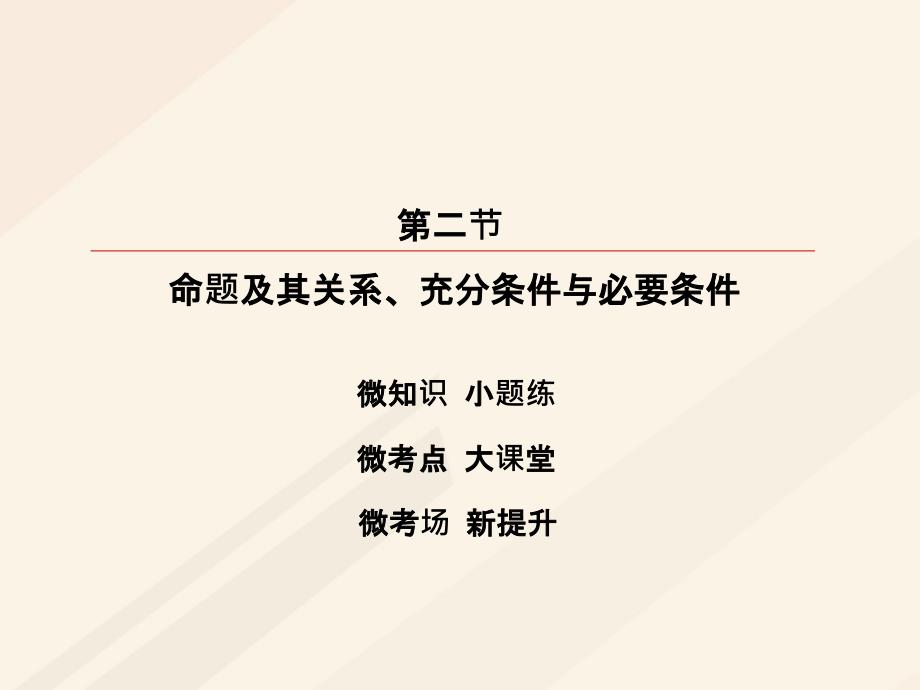 高考数学一轮复习 第一章 集合与常用逻辑用语 1_2 命题及其关系、充分条件与必要条件课件 理_第2页