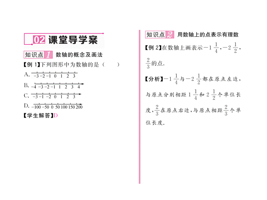 2017年秋人教版七年级数学上册（云南版）同步作业课件 1.2.2    数轴_第4页