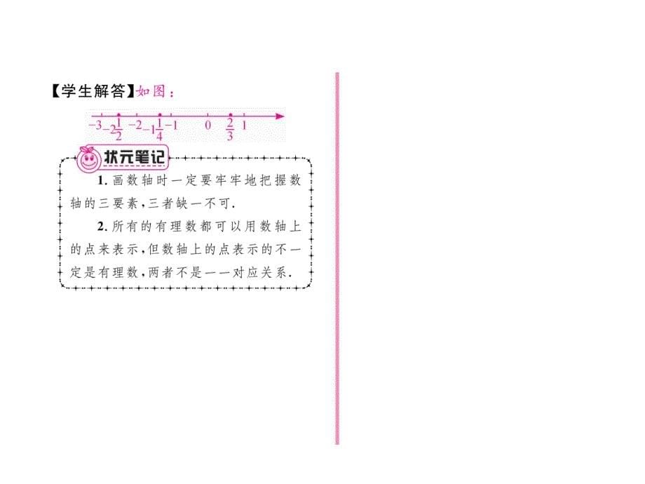 2017年秋人教版七年级数学上册（云南版）同步作业课件 1.2.2    数轴_第5页