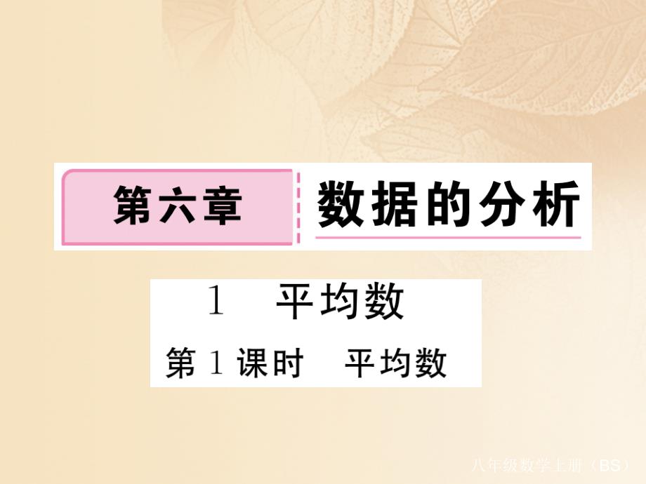 八年级数学上册 6_1 平均数 第1课时 平均数习题课件 （新版）北师大版_第1页