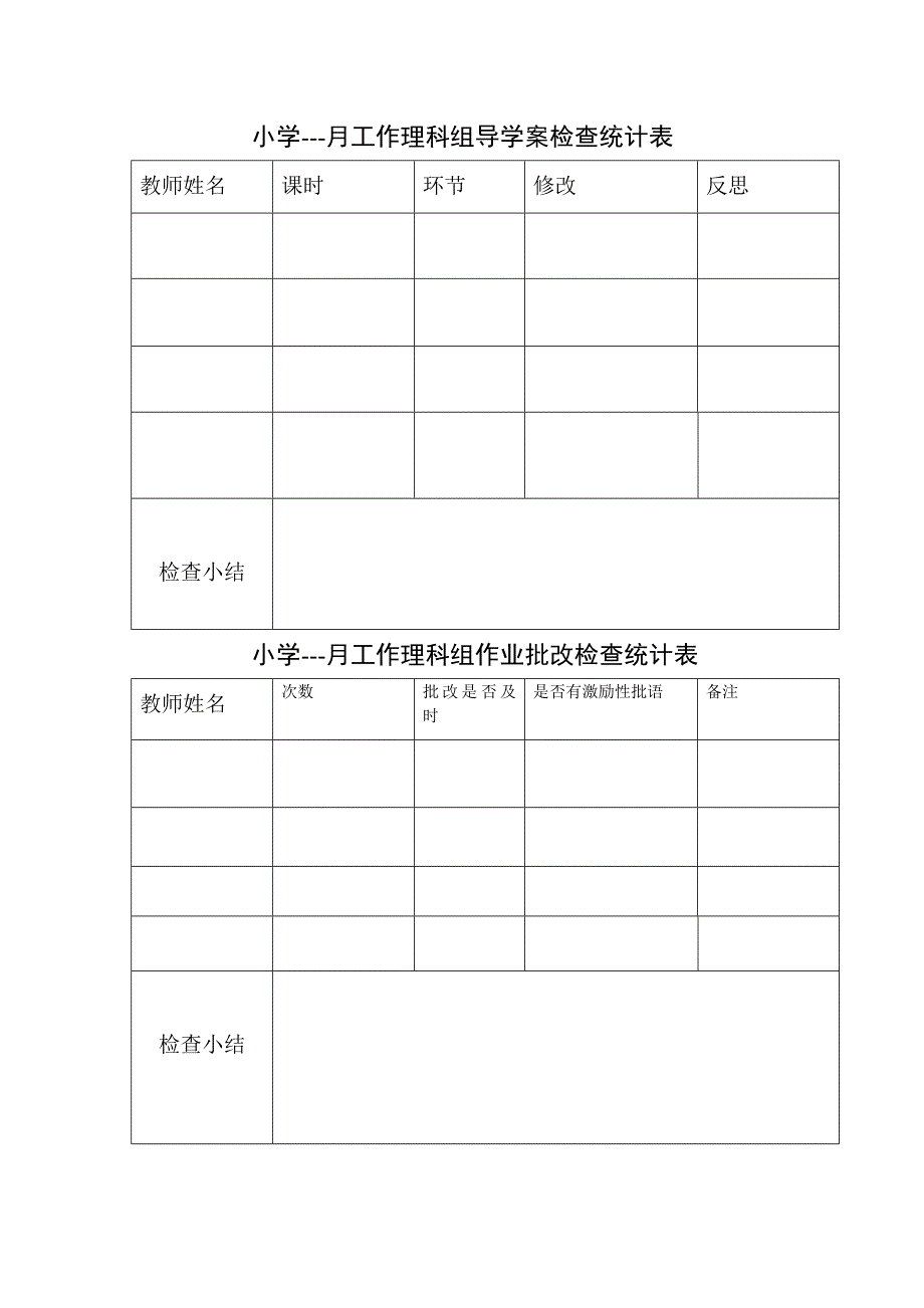 小学  月工作文科组导学案检查统计表_第2页