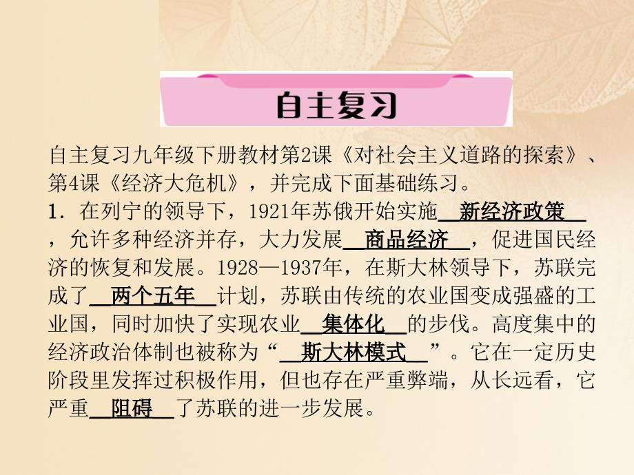 四川省宜宾市2018年中考历史总复习第一编教材知识梳理第3部分世界史第5讲对生产关系的调整课件_第3页