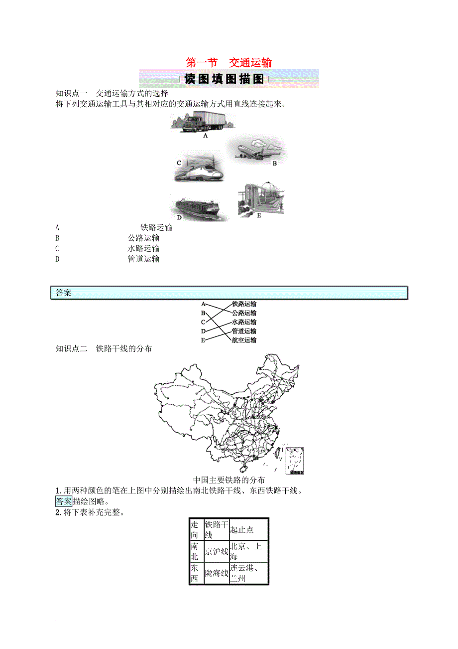 八年级地理上册 4_1 交通运输习题 （新版）新人教版_第1页