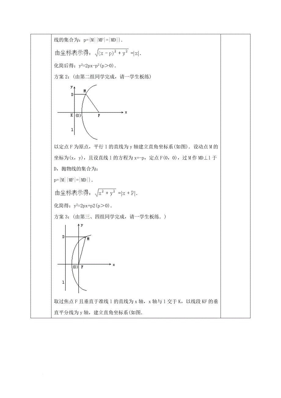 安徽省长丰县高中数学第二章圆锥曲线与方程2_4_1抛物线及其标准方程教案新人教a版选修1_1_第3页