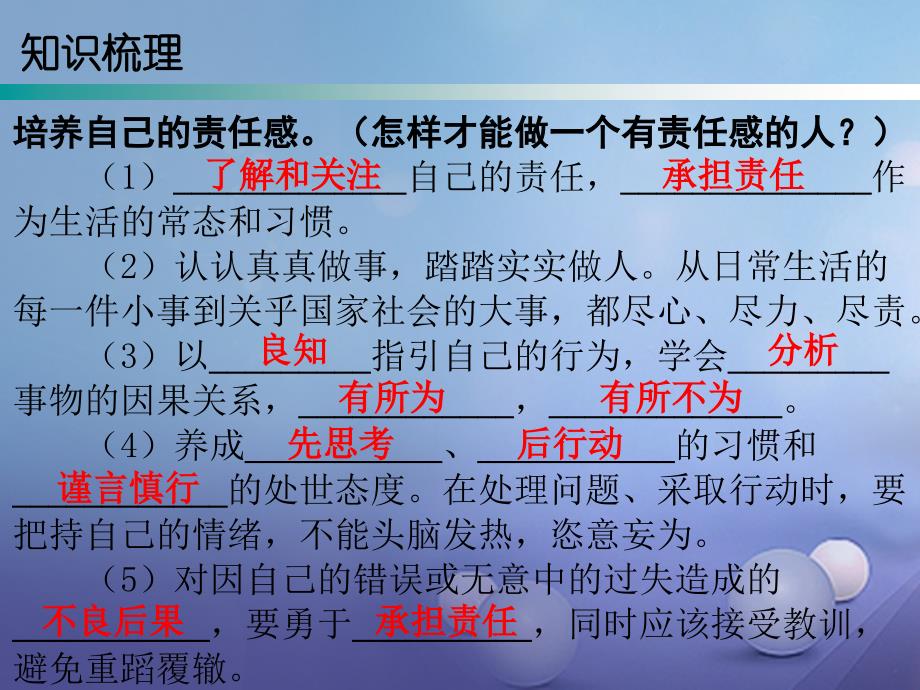 八年级道德与法治上册 第一单元 做人之本 1_3 自我负责 第3框 培养自己的责任感课件 粤教版_第2页