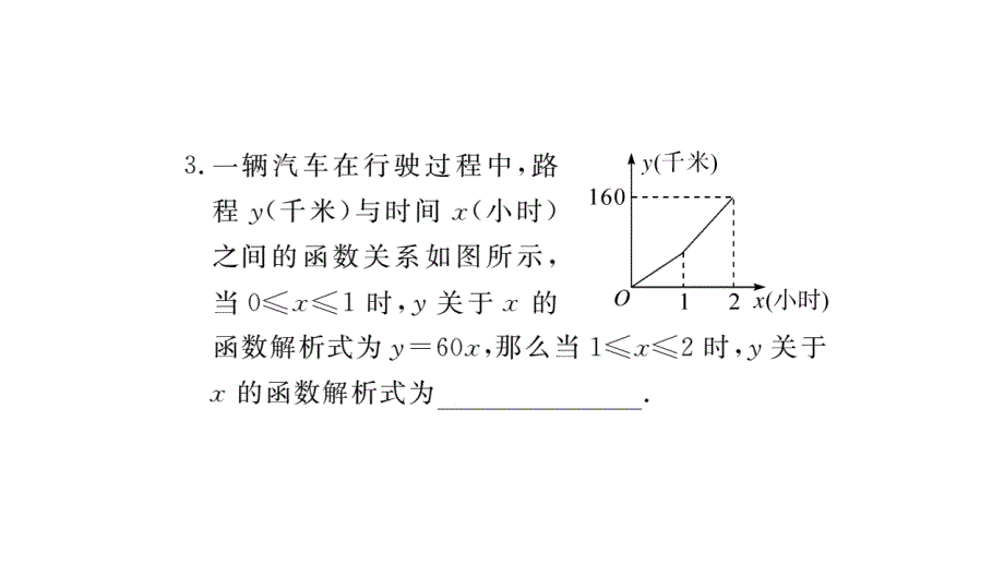 2017-2018学年北师大版八年级上册作业课件（贵州）：5.7 用二元一次方程组确定一次函数表达式 (2)_第4页