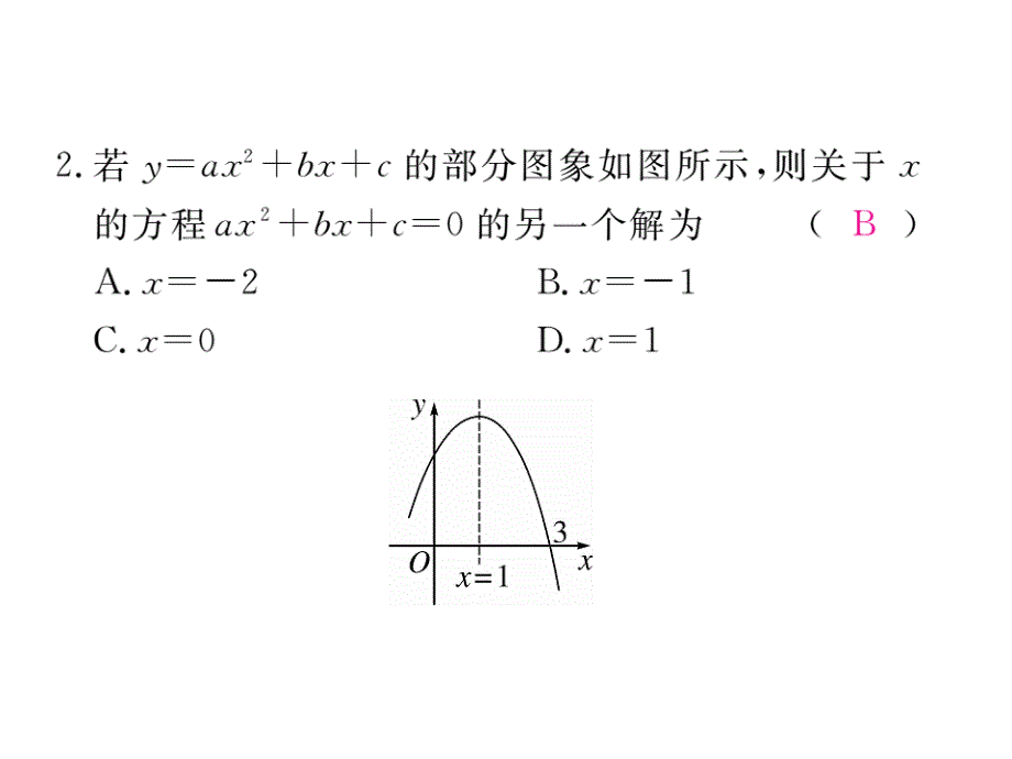 2017年秋九年级数学上册（人教版）课件：书22.2 二次函数与一元二次方程_第3页