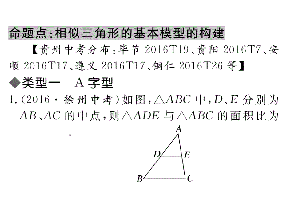 2017秋（贵州专版）人教版九年级数学下册课件 第二十七章 贵州中考重点复习 复习课二_第2页