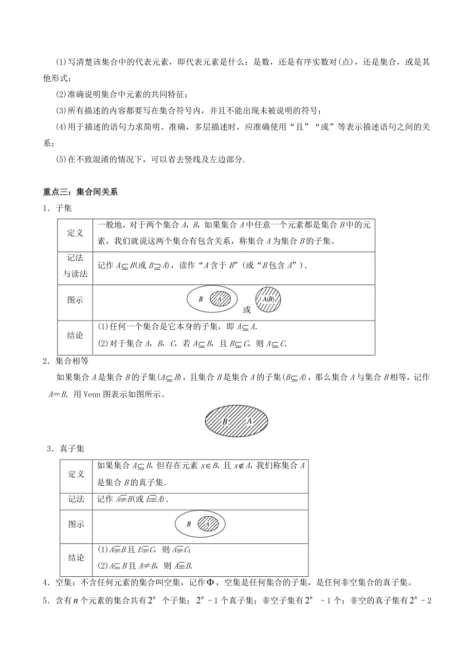 高中数学 第一章 集合与函数的概念 1_1 集合复习学案 新人教a版必修11_第3页