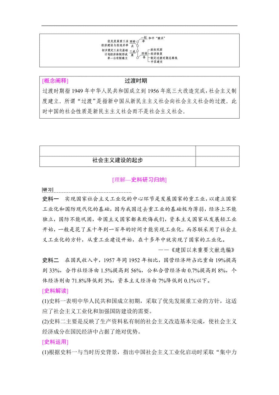 海南2019届高考历史一轮总复习教师用书： 模块二 第8单元 第18讲　新中国经济建设的发展和曲折 word版含答案_第2页