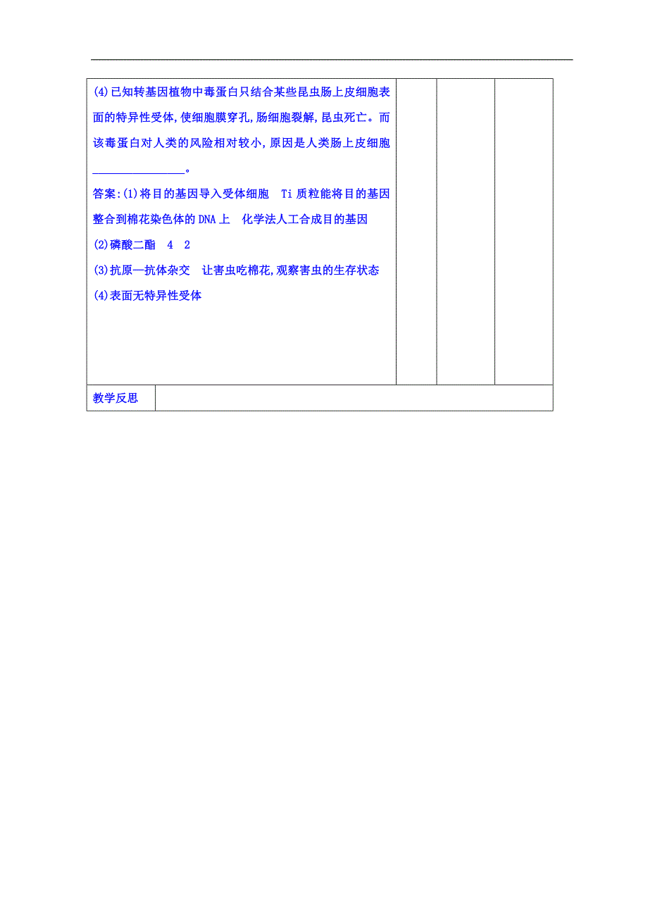 江西省万载县株潭中学高二生物选修三教案：专题1基因工程（复习课） _第2页