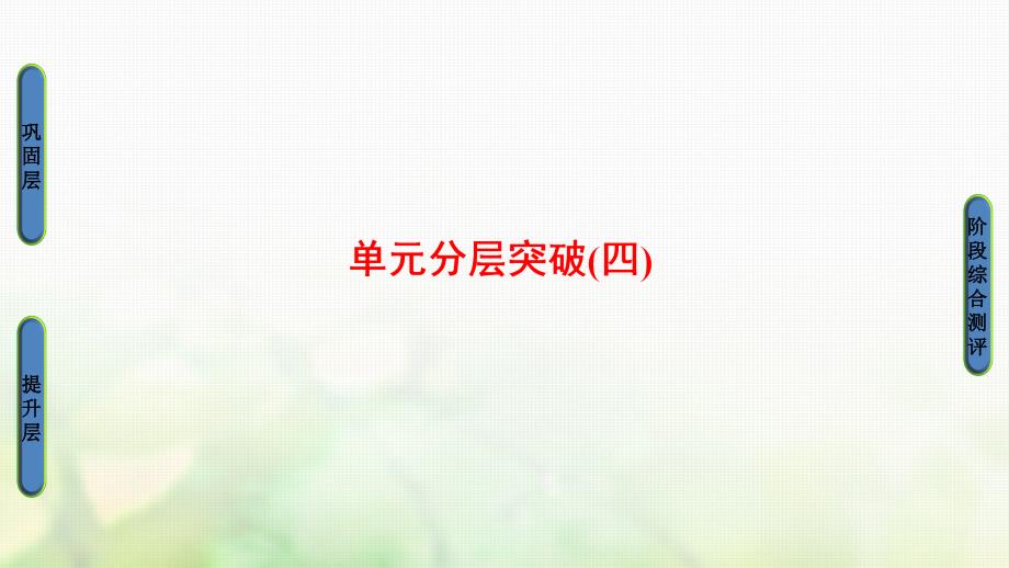 高中历史 第4单元 20世纪以来的重大思想理论成果单元分层突破课件 北师大版必修3_第1页