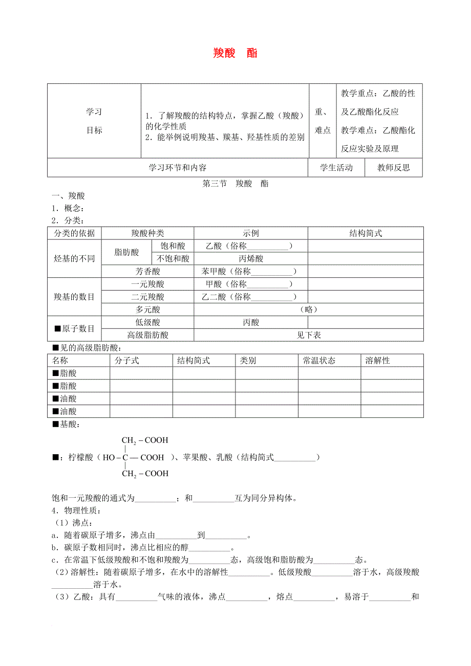 高中化学上学期第11周教学设计（有机合成）_第1页