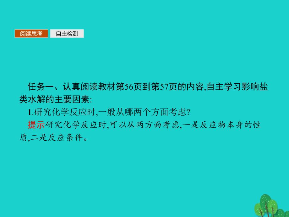 高中化学 第三章 水溶液中的离子平衡 3_3_2 影响盐类水解的主要因素和盐类水解反应的利用课件 新人教版选修4_第4页