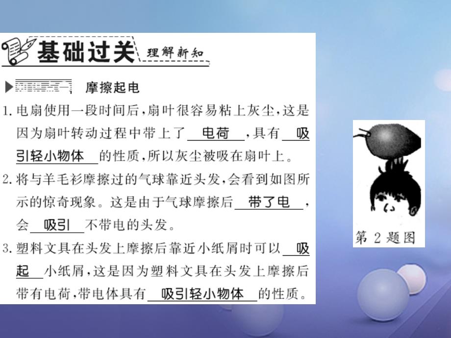 九年级物理全册 第十四章 了解电路 第一节 电是什么习题课件 （新版）沪科版_第4页