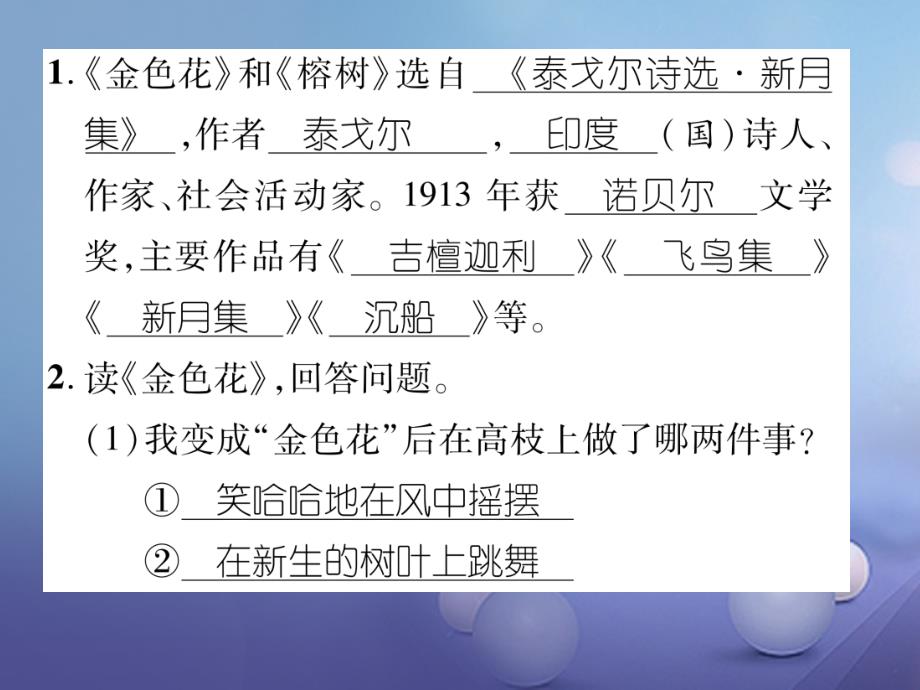 七年级语文上册 第一单元 亲近文学 诵读欣赏 泰戈尔诗两首课件 苏教版_第3页