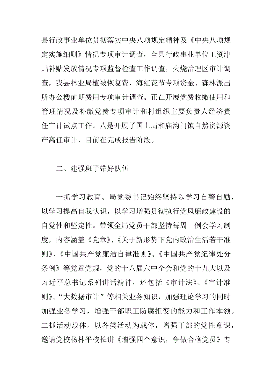 xx审计局2018年落实全面从严治党主体责任专题报告_第3页