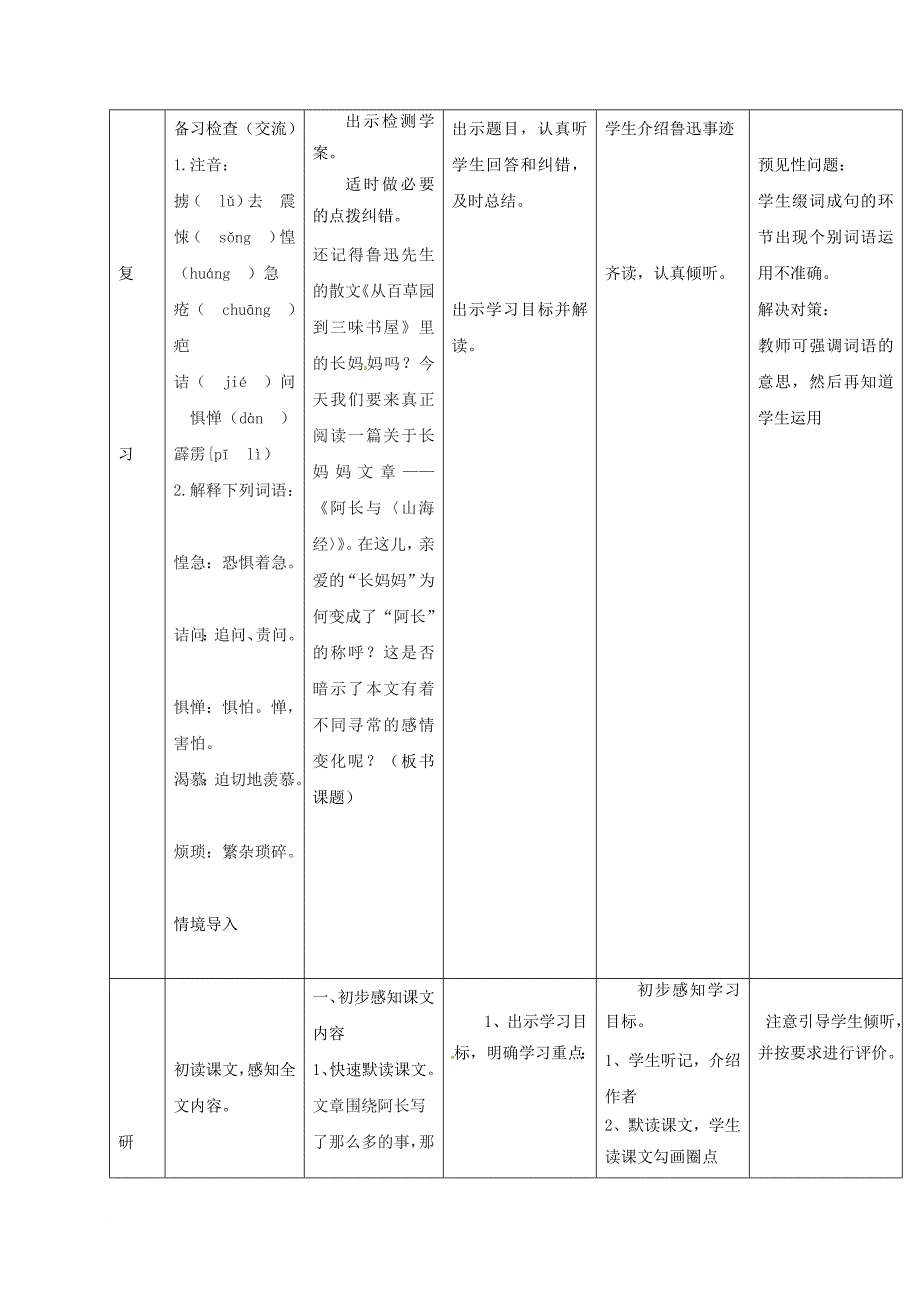 七年级语文下册 第三单元 9 阿长与《山海经》导学案1 新人教版_第2页