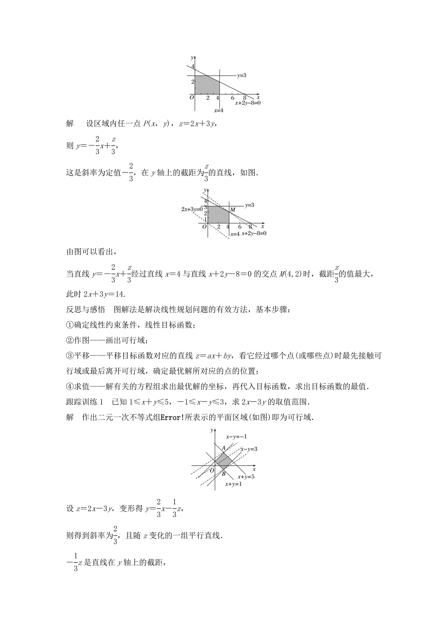 高中数学 第三章 不等式 3_3 二元一次不等式（组）与简单的线性规划问题 3_3_2 简单的线性规划问题（1）学案 新人教a版必修5_第2页