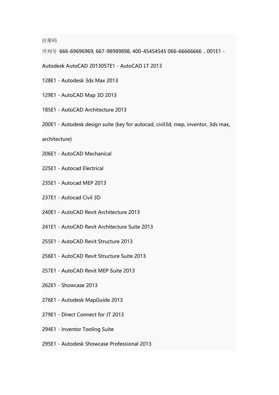 autodesk2013注册码及密钥_第1页