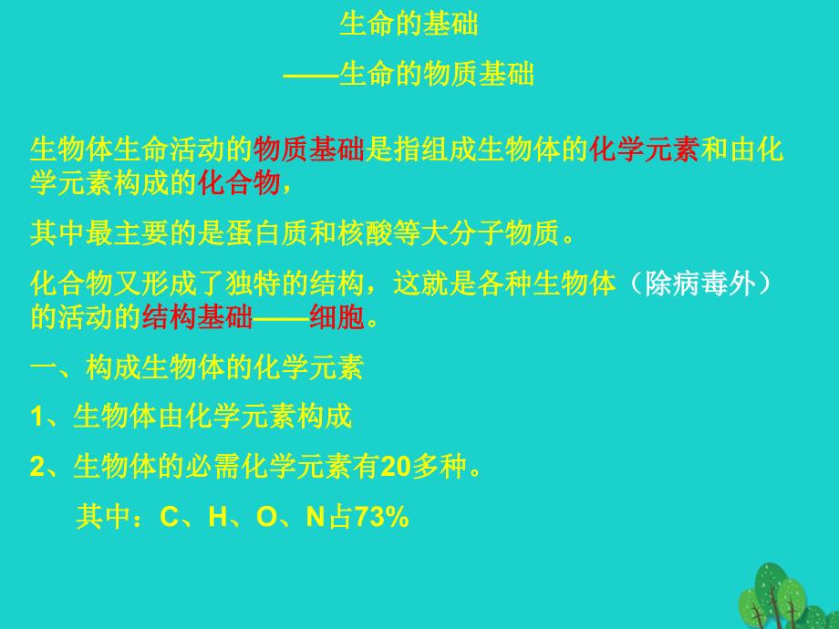 高中生物第一册第2章生命的物质基次件沪科版_第1页