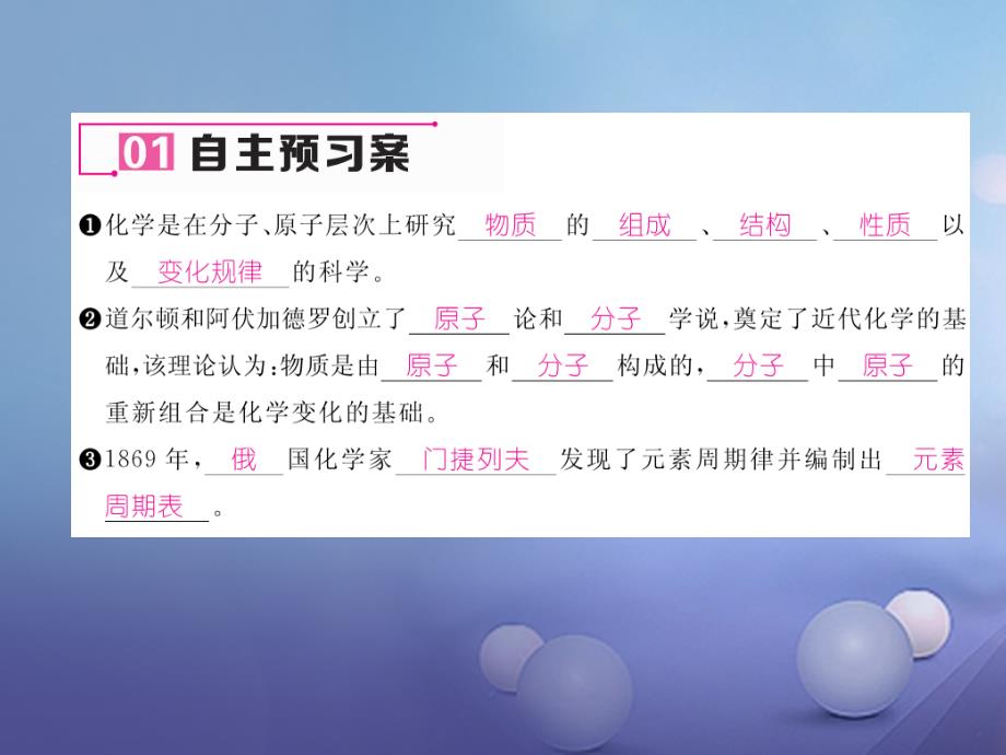 九年级化学上册 绪言 化学使世界变得更加绚丽多彩作业课件 （新版）新人教版_第4页