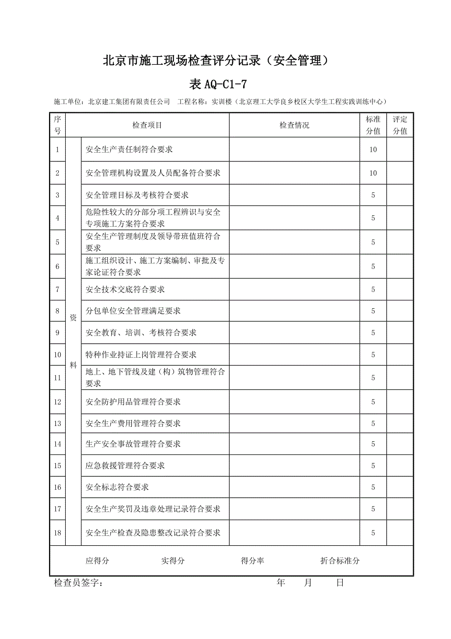 市施工现场检查评分记录(汇总表)_第2页