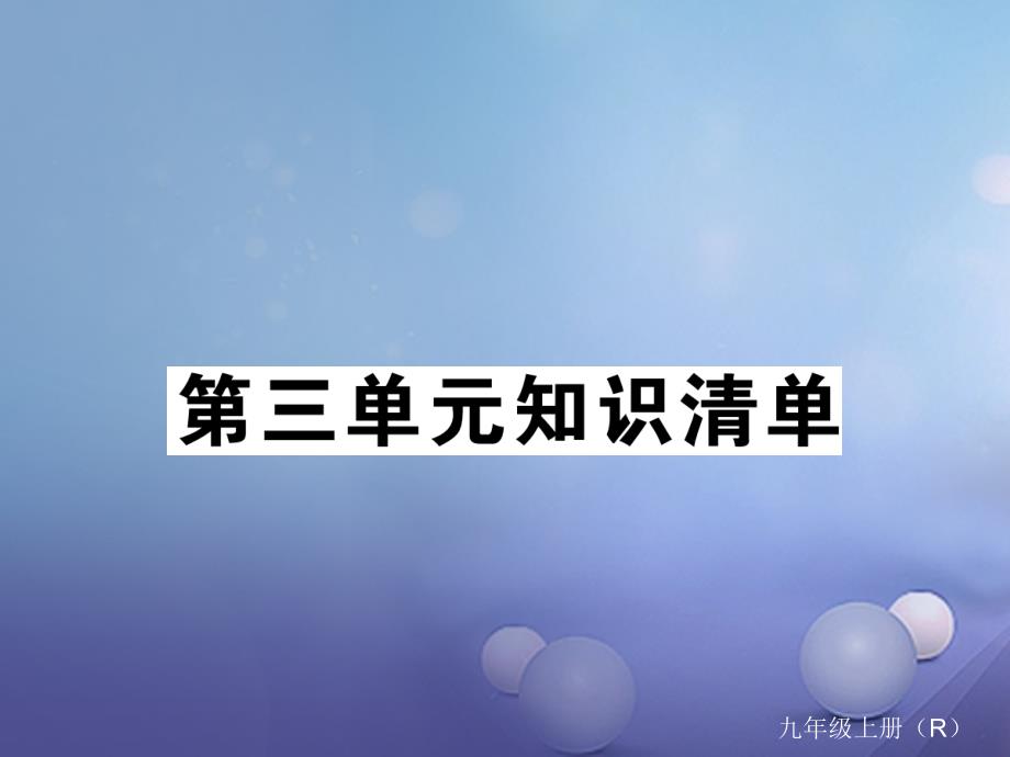 九年级化学上册 第三单元 物质构成的奥秘知识清单课件 （新版）新人教版_第1页