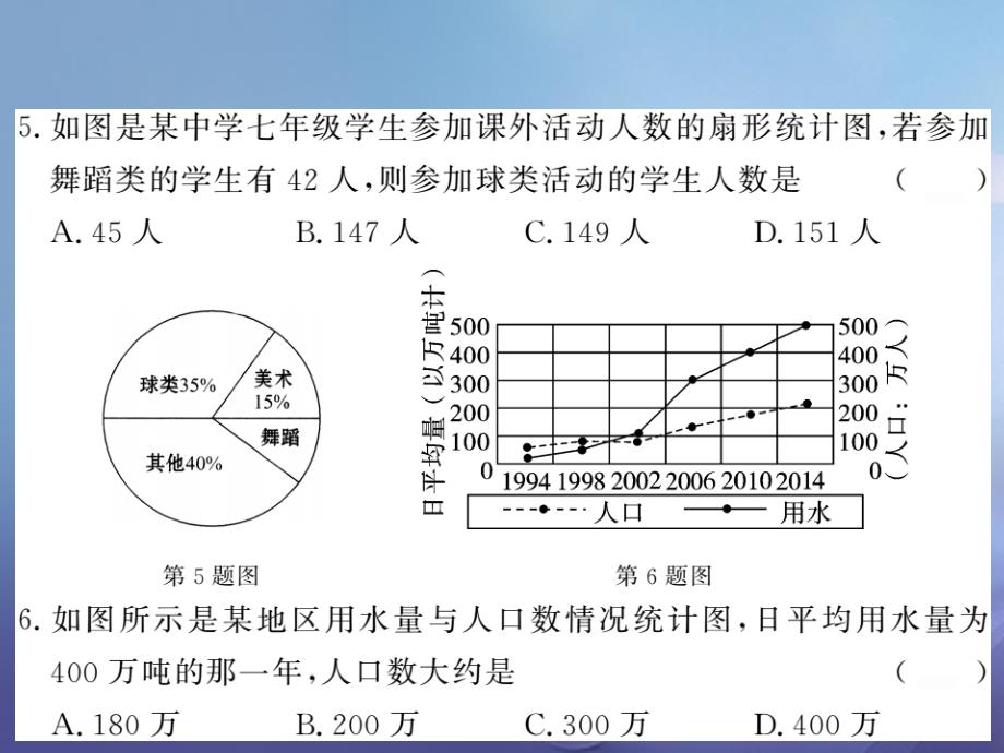 2017秋七年级数学上册5数据的收集与统计图综合检测卷课件新版湘教版_第4页