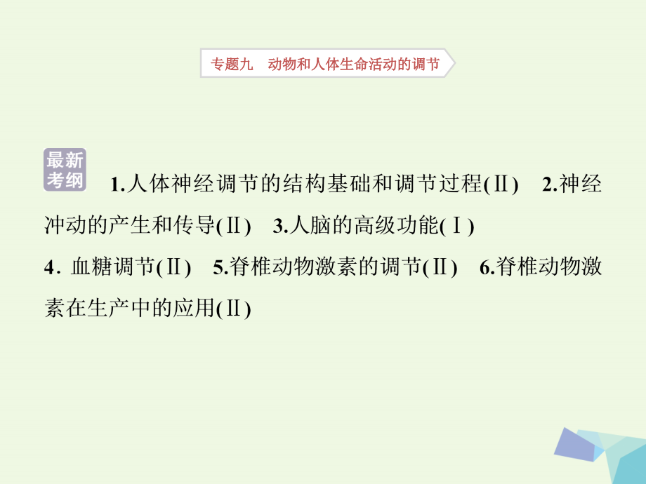 高考生物考前冲刺复习 第1部分 专题突破方略 专题九 动物和人体生命活动的调节课件_第2页