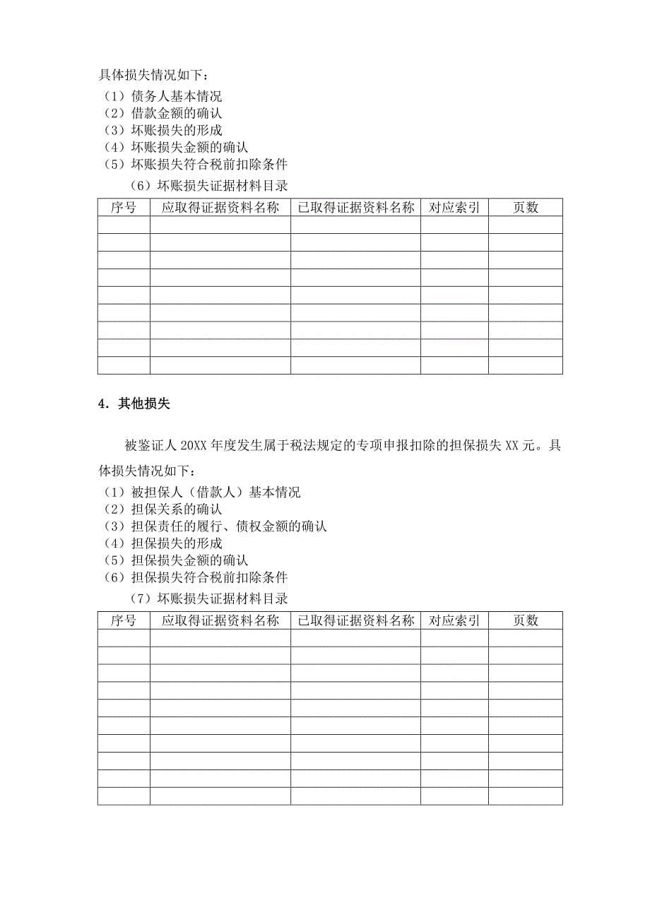 2014资产损失鉴证与报告说明范本_第5页