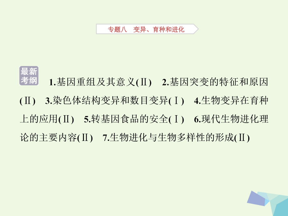 高考生物考前冲刺复习 第1部分 专题突破方略 专题八 变异育种和进化课件_第2页