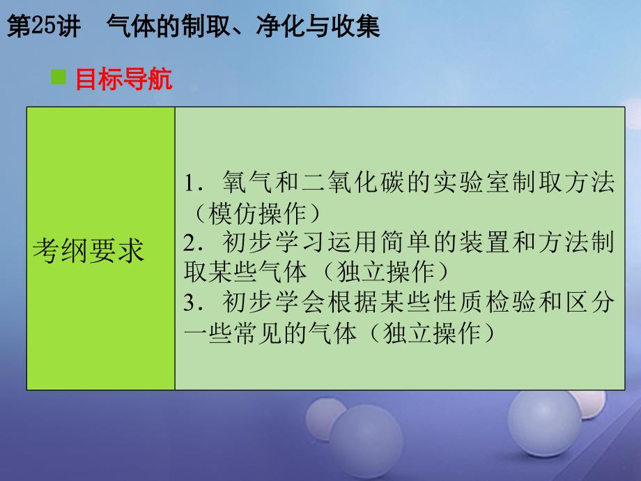 中考化学复习 第二轮 能力提升 专题训练 第一部分 实验部分 第25讲 气体的制取、净化与收集课件_第2页