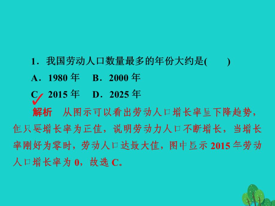 高考地理一轮总复习 第2部分 人文地理 第1章 人口的变化 2_1_1 人口的数量变化和人口的合理容量限时规范特训课件 新人教版_第3页