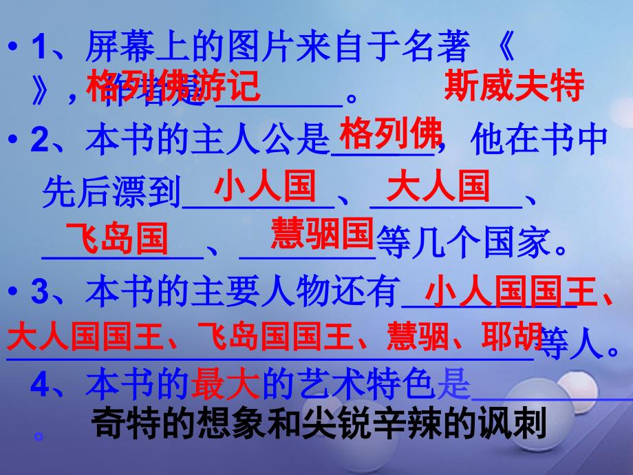 中考语文 第七部分 附加题名著 格列佛游记课件_第3页