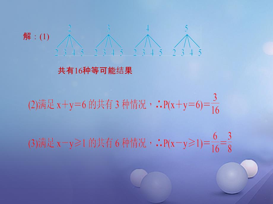 九年级数学上册 专题（十四）概率与其它知识的运用课件 （新版）新人教版_第3页