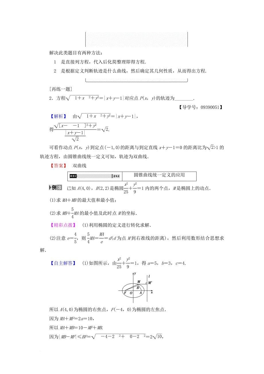 2016_2017学年高中数学第2章圆锥曲线与方程2_5圆锥曲线的统一定义学案苏教版选修2_1_第5页