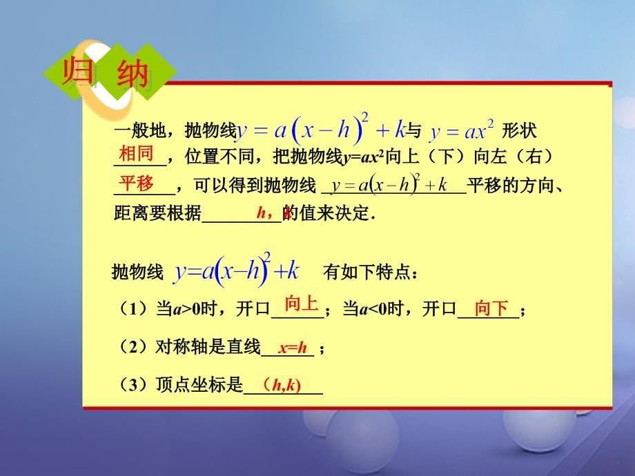 九年级数学上册 22_1_3 二次函数y=a（x-h）2+k的图象和性质（3）教学课件 （新版）新人教版_第5页