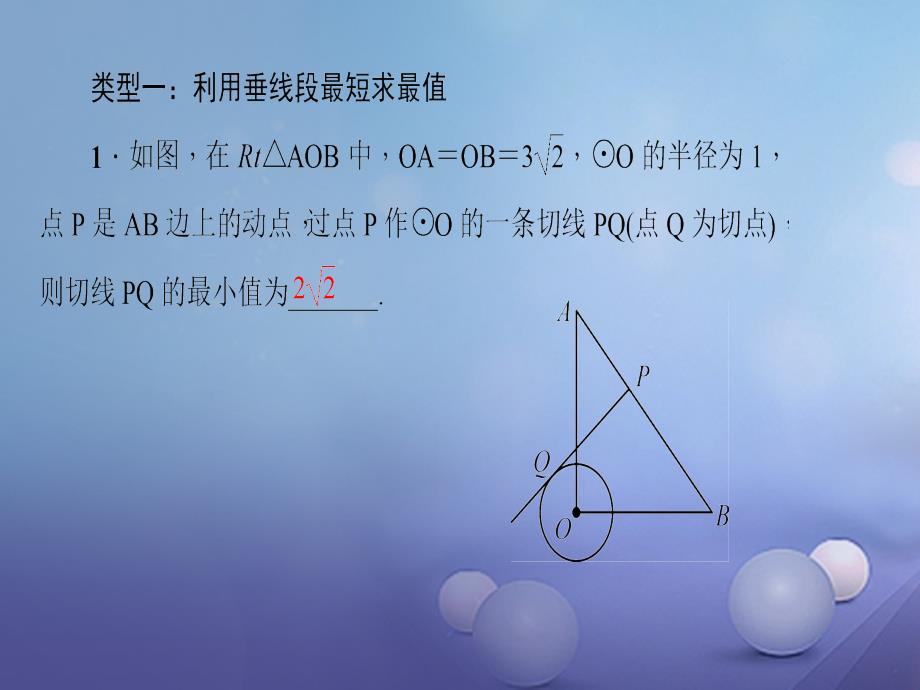 2017年秋九年级数学上册24圆专题课堂十二圆中的最值问题课件新版新人教版_第2页