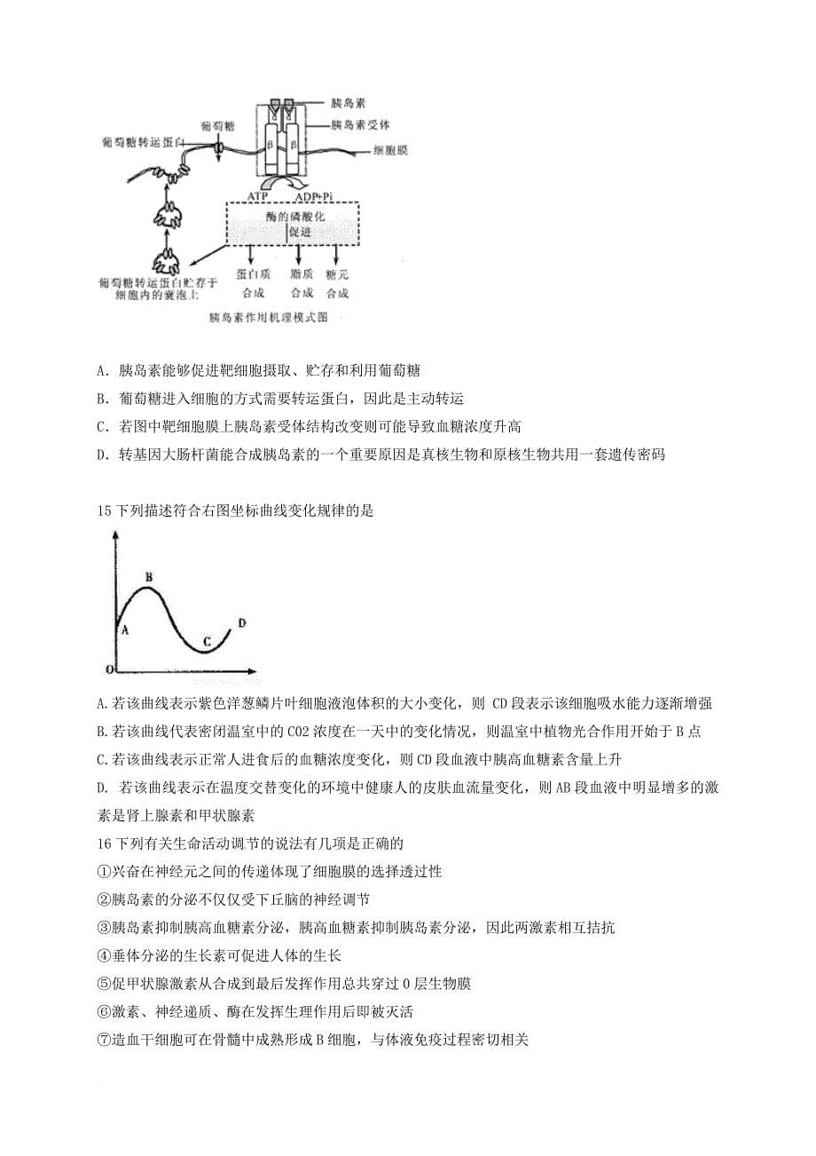 高二生物上学期期中试题（a卷）理_第5页