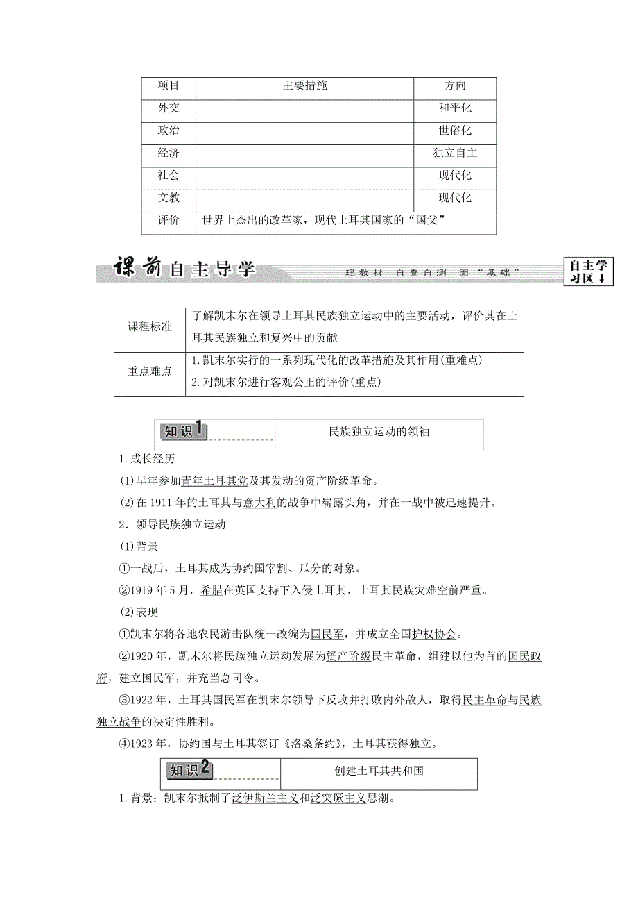 2017_2018学年高中历史第4章“亚洲觉醒”的先驱第3节土耳其共和国的缔造者凯末尔教师用书北师大版选修4_第2页