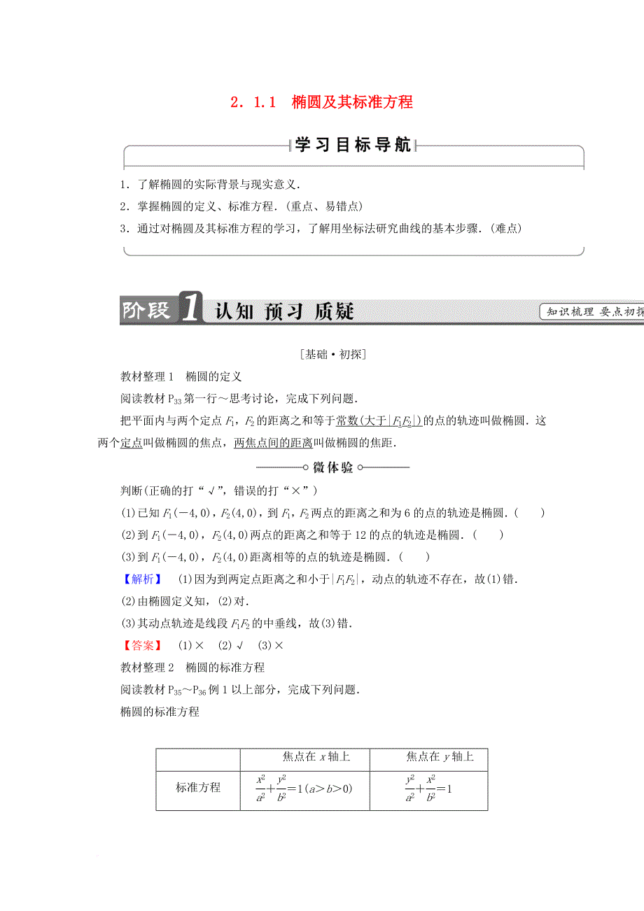 高中数学第二章圆锥曲线与方程2_1_1椭圆及其标准方程学案新人教b版选修1_1_第1页